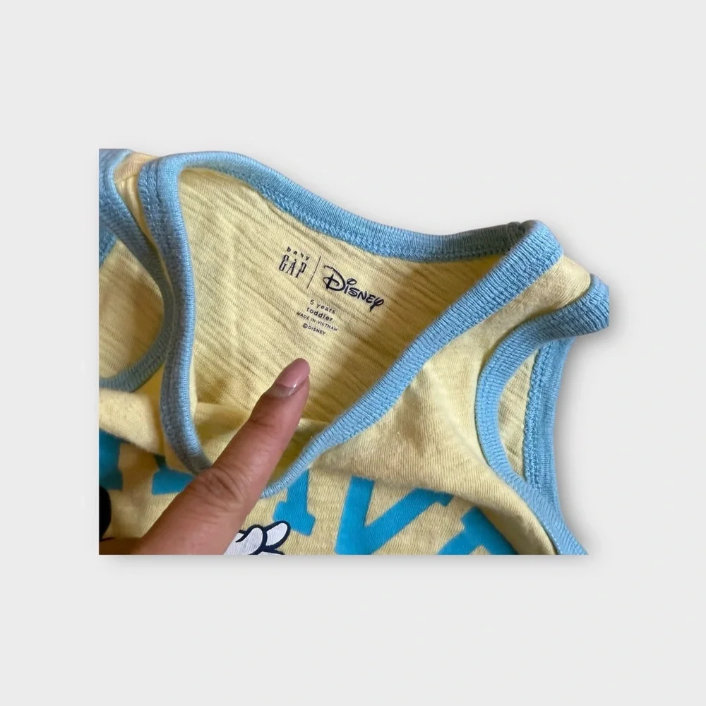 Gap x Disney Brave The Waves Mickey Mouse Surf Yellow & Blue Tank Top
